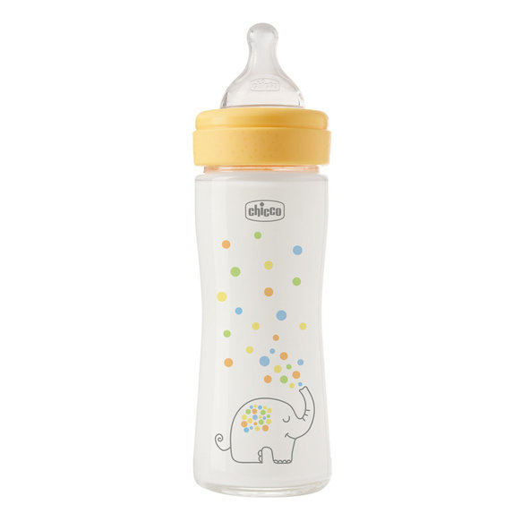 Chicco skleněná láhev Perfect Easy 240 ml silikon 0 m+