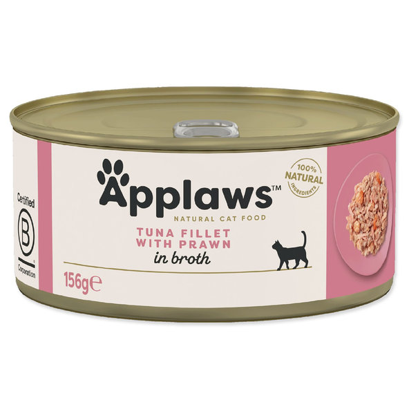 Applaws konzerva pro kočky tuňák s krevetami 156 g