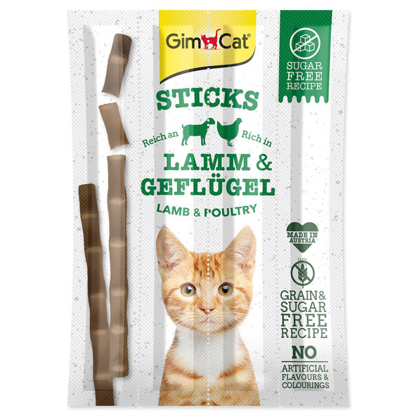 GimCat jehněčí a drůbež pochoutka tyčinky 4ks