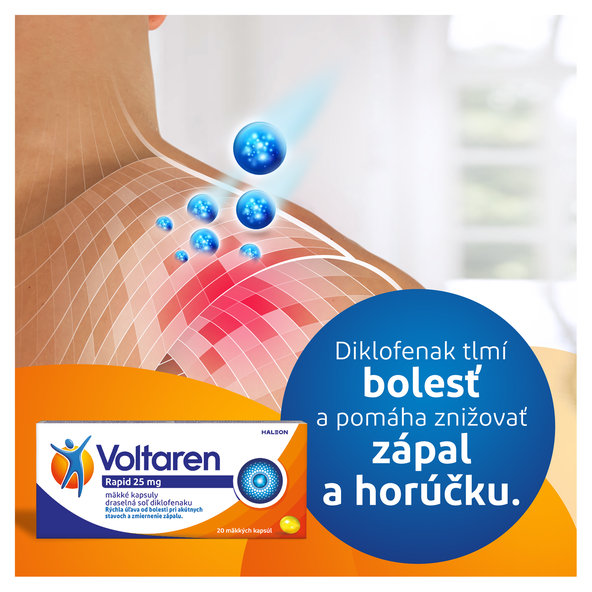 Voltaren Rapid kapsle proti bolesti 25 mg, 20 kapslí