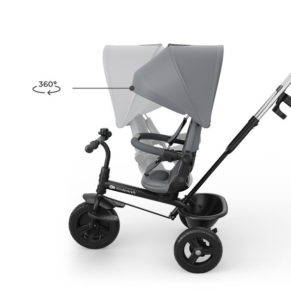 Kinderkraft trojkolka Aston 2 Plus Grey 9m+