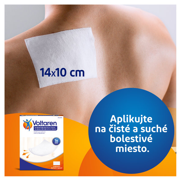 Voltaren 140 mg léčivá náplast proti bolesti 5 ks