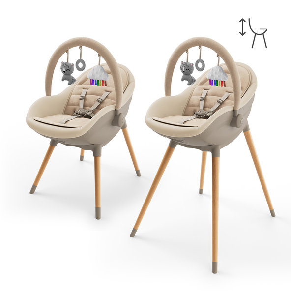Kinderkraft jídelní židlička a lehátko Fini Up 3v1 Beige