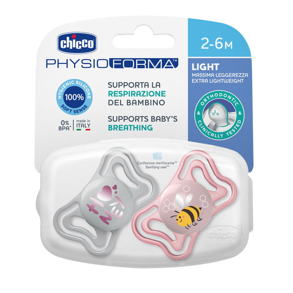 Chicco dudlík Physio Light silikonový holka 2–6 m 2 ks