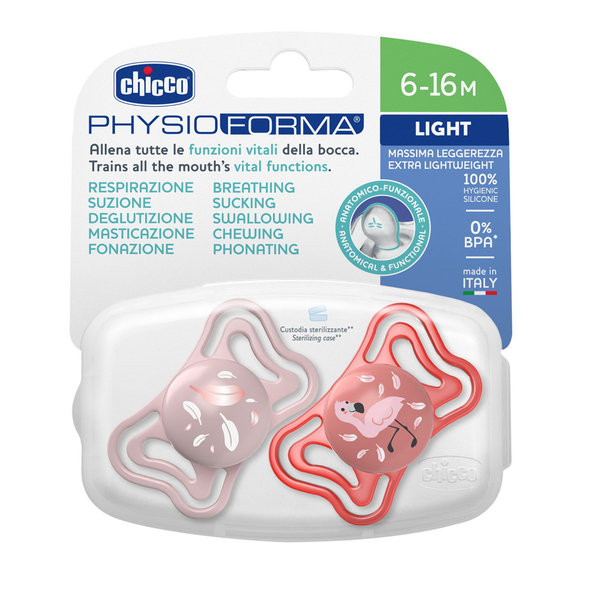 Chicco dudlík Physio Light silikonový holka 6–16 m 2 ks