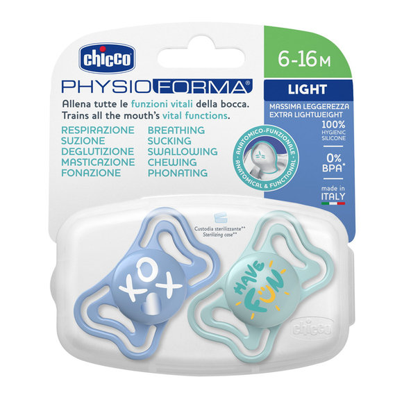 Chicco dudlík Physio Light silikonový kluk 6–16 m 2 ks