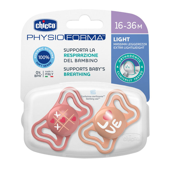 Chicco dudlík Physio Light silikonový holka 16–36 m 2 ks