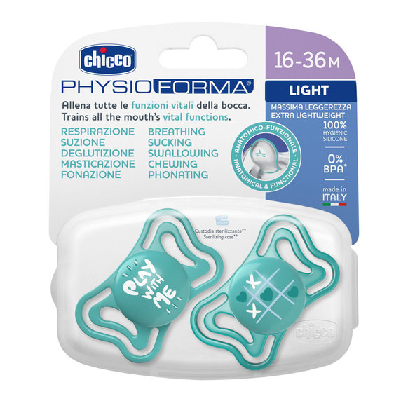 Chicco dudlík Physio Light silikonový kluk 16–36 m 2 ks