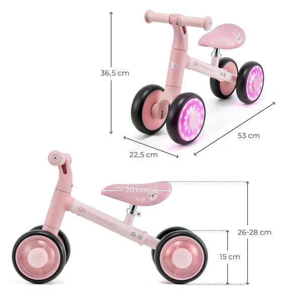 Kinderkraft odrážedlo Cutie Flash Pink