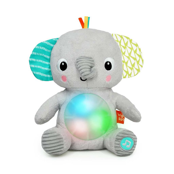 Bright Starts hudobná svietiaca plyšová hračka Hug-a-bye Baby sloník 0m+