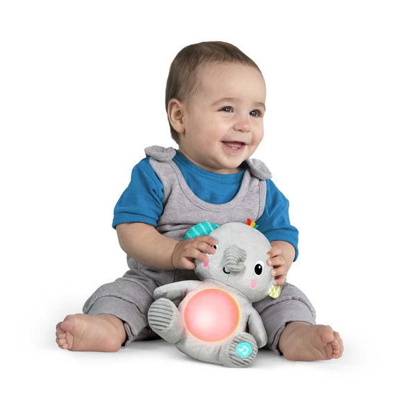Bright Starts hudobná svietiaca plyšová hračka Hug-a-bye Baby sloník 0m+