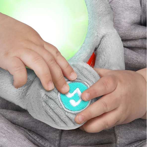 Bright Starts hudobná svietiaca plyšová hračka Hug-a-bye Baby sloník 0m+