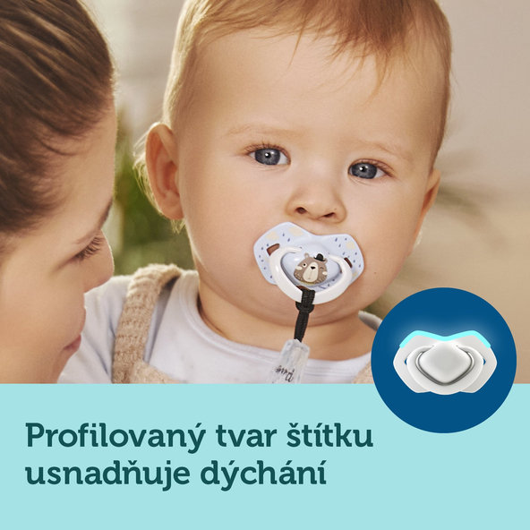 Canpol Babies sada silikonových dudlíků Bonjour Paris modrá 18 m+
