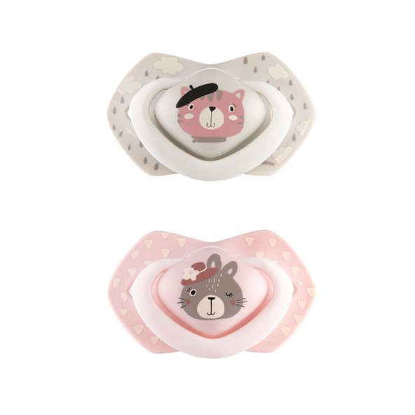 Canpol Babies set symetrických dudlíků Bonjour Paris růžový 18 m+