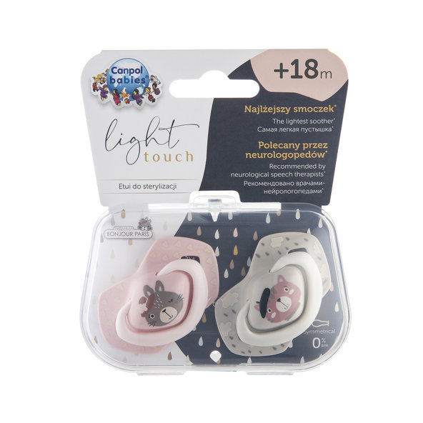 Canpol Babies set symetrických dudlíků Bonjour Paris růžový 18 m+