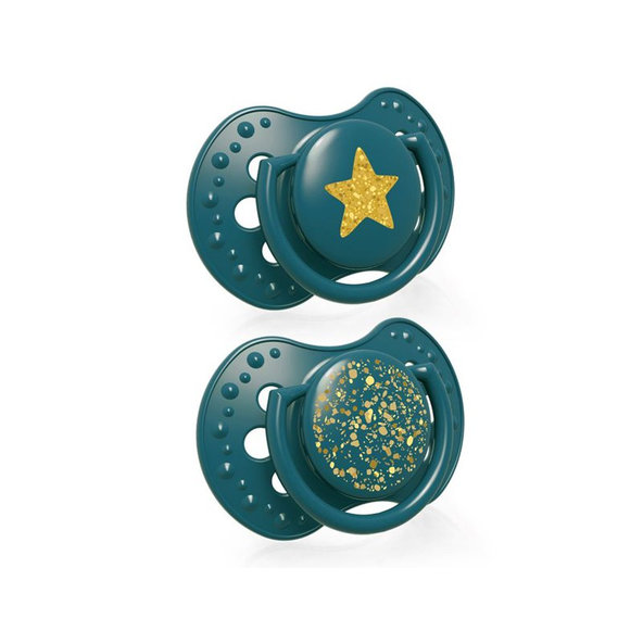 LOVI Stardust Dudlík dynamický silikonový zelený 3–6 m 2 ks