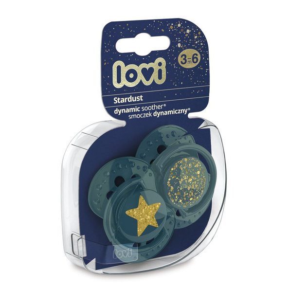 LOVI Stardust Dudlík dynamický silikonový zelený 3–6 m 2 ks