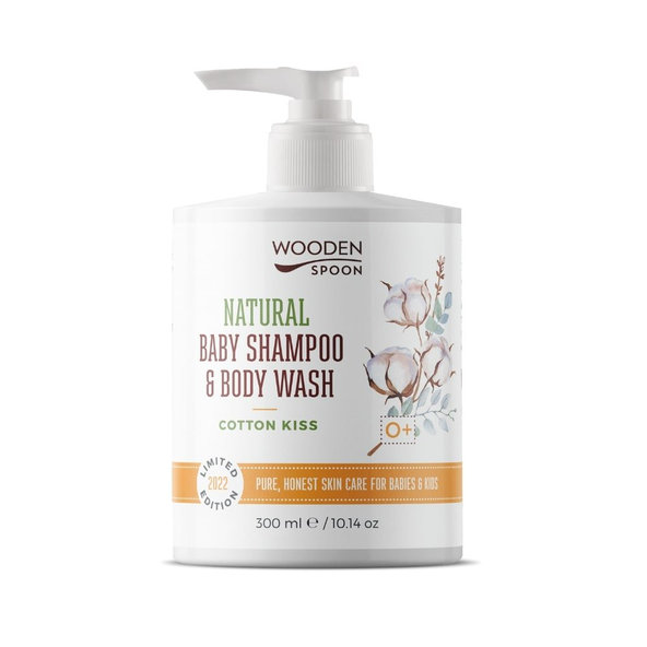 Wooden Spoon dětský sprcháč a šampón 2v1 Cotton Kiss 300 ml