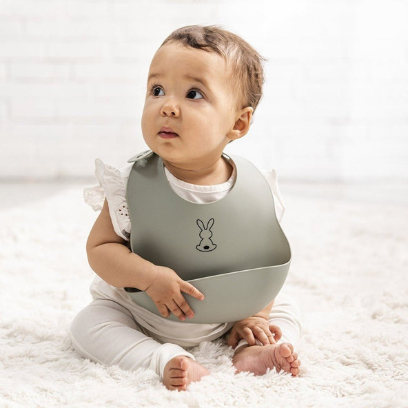 NATTOU Bryndáček silikonový se zapínáním zelený bez BPA