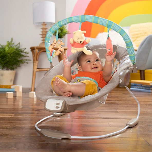 Bright Starts vibrujúce lehátko Winnie the Pooh Dots & Hunny 0m+ 9 kg
