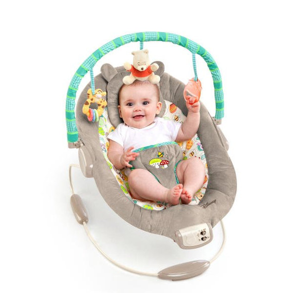 Bright Starts vibrujúce lehátko Winnie the Pooh Dots & Hunny 0m+ 9 kg