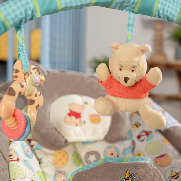 Bright Starts vibrujúce lehátko Winnie the Pooh Dots & Hunny 0m+ 9 kg