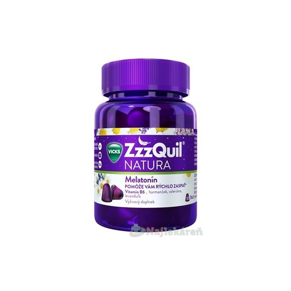 ZzzQuil Natura melatonín lesní ovoce 30 želé tablet