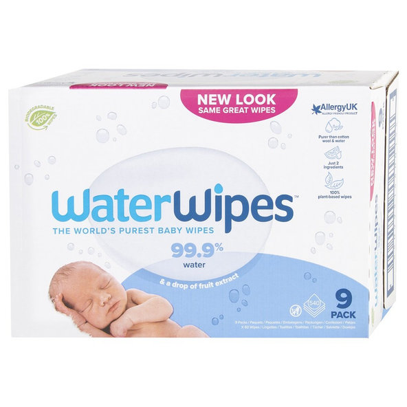 WaterWipes 100% BIO odbouratelné ubrousky 9x60 ks