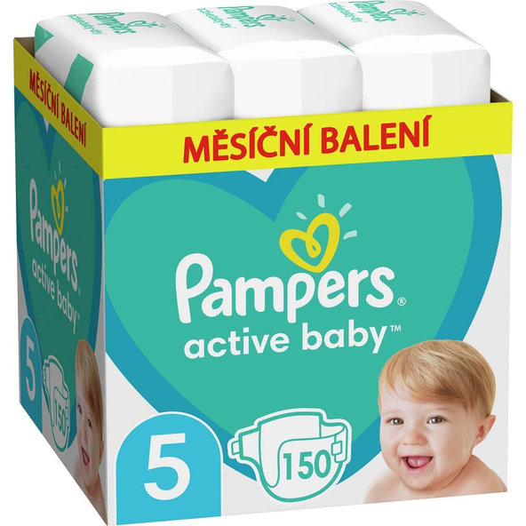 Pampers Active Baby jednorázové pleny 11–16kg vel. 5 150 ks
