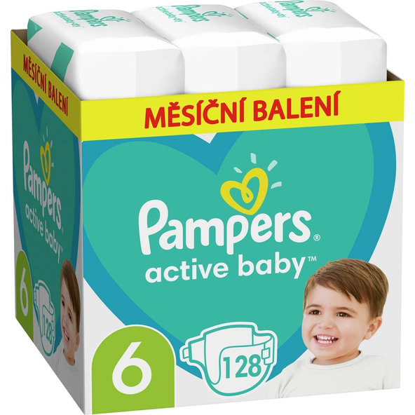 Pampers Active Baby jednorázové pleny 13–18 kg vel. 6 128 ks