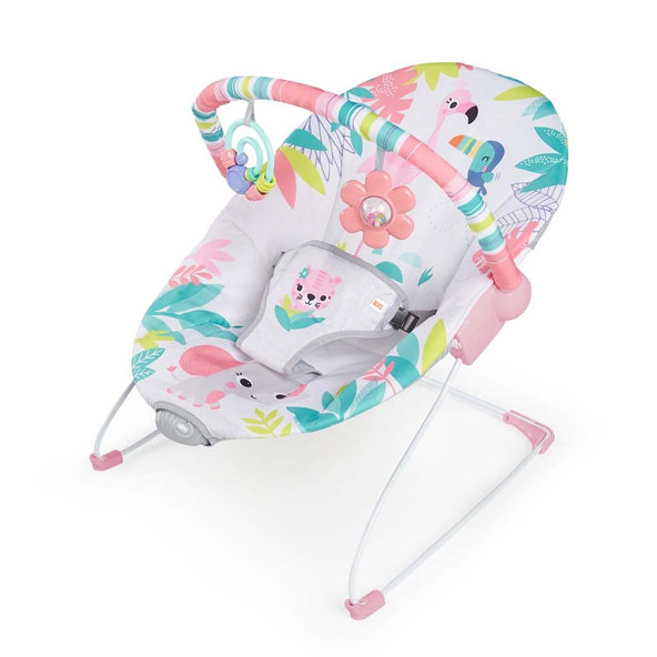 Bright Starts vibrujúce lehátko Flamingo Vibes 0m+ 9 kg