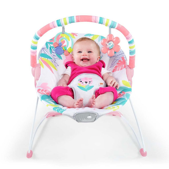 Bright Starts vibrujúce lehátko Flamingo Vibes 0m+ 9 kg