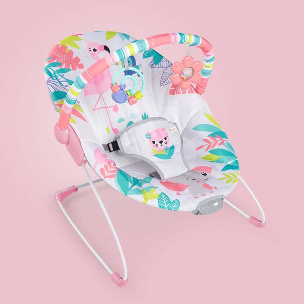 Bright Starts vibrujúce lehátko Flamingo Vibes 0m+ 9 kg