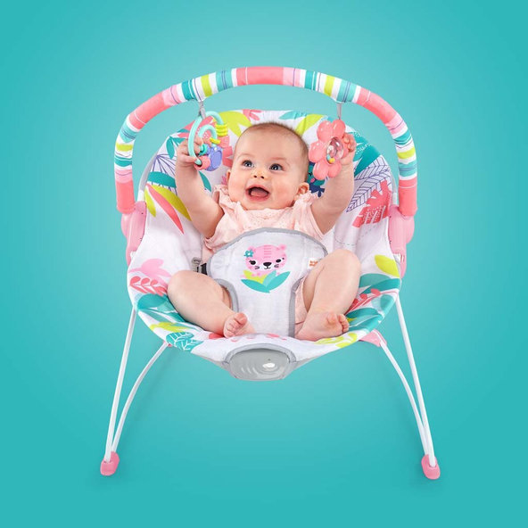Bright Starts vibrujúce lehátko Flamingo Vibes 0m+ 9 kg