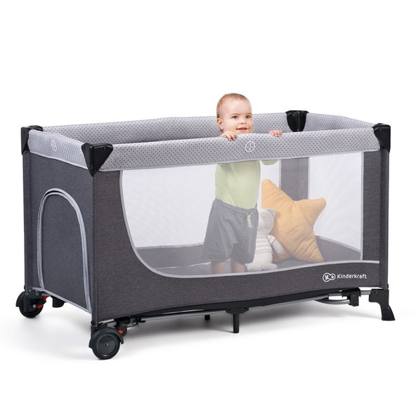 Kinderkraft cestovná postieľka Leody Grey