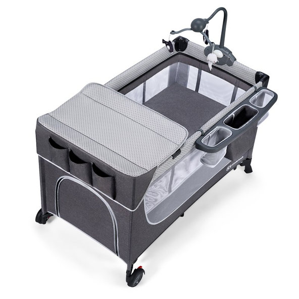 Kinderkraft cestovná postieľka Leody Grey