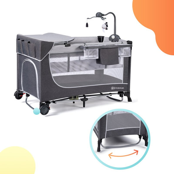 Kinderkraft cestovná postieľka Leody Grey