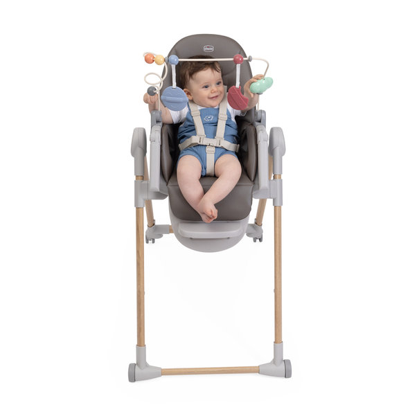 Chicco jídelní židle Polly Armonia Scandinavian + hrazdička Rainbow