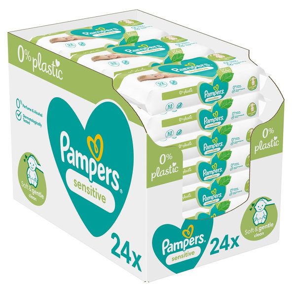 Pampers Sensitive vlhčené ubrousky 24×52 ks