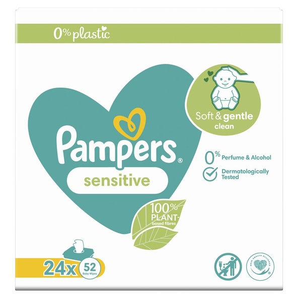 Pampers Sensitive vlhčené ubrousky 24×52 ks