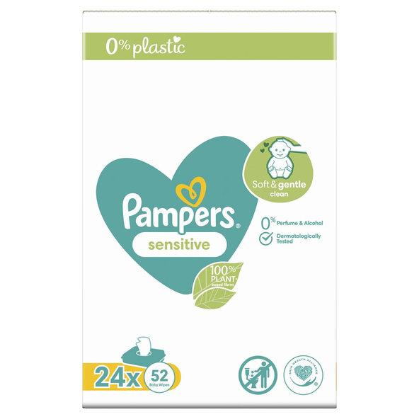 Pampers Sensitive vlhčené ubrousky 24×52 ks