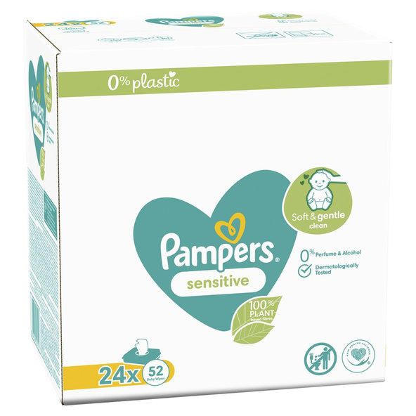 Pampers Sensitive vlhčené ubrousky 24×52 ks