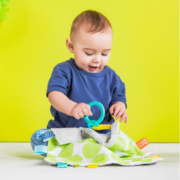 Bright Starts maznavá dečka Little Taggies zelené bodky 0m+