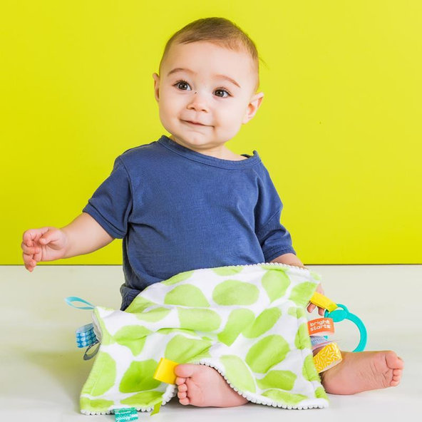 Bright Starts maznavá dečka Little Taggies zelené bodky 0m+