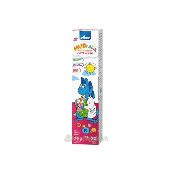 Mudráčik multivitamin + vitamin D3 20 šumivých tablet
