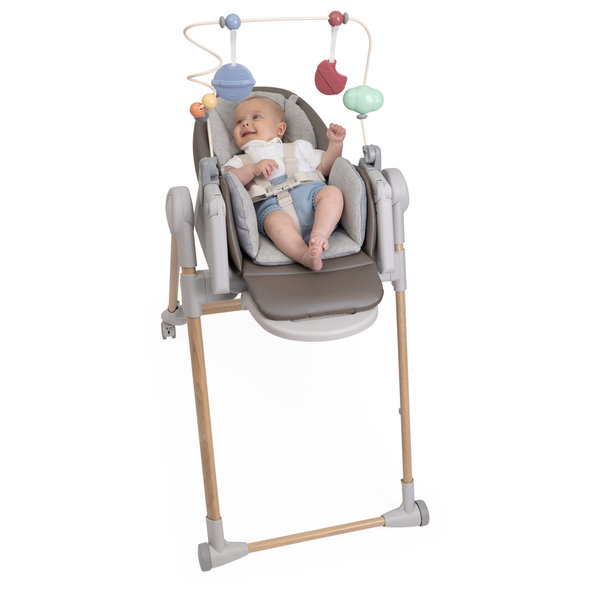 Chicco jídelní židle Polly Armonia Scandinavian + hrazdička Rainbow
