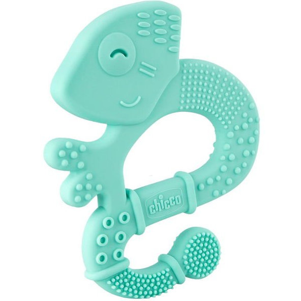 Chicco silikonové kousátko Super Soft chameleon modrý 2 m+