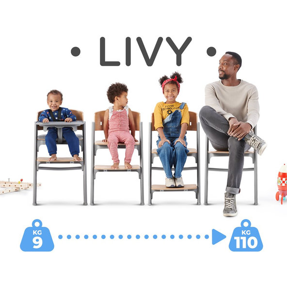 Kinderkraft jedálenská stolička Livy Oak