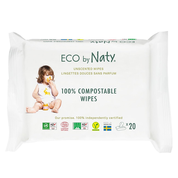 Eco by Naty vlhčené obrúsky cestovné neparfumované Sensitive Eco 20 ks
