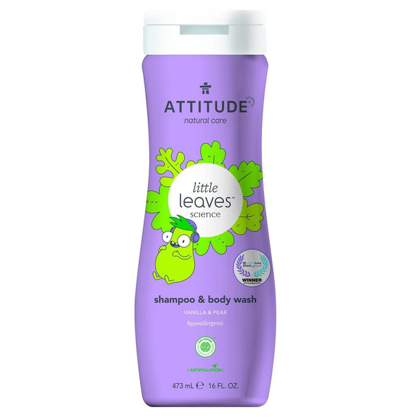 Attitude Little Leaves mýdlo a šampon 2v1 vanilka a hruška 473 ml